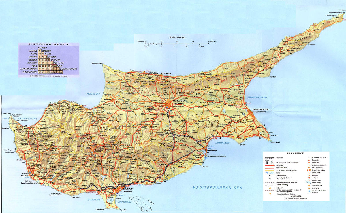 карта Кипра / map of Cyprus
