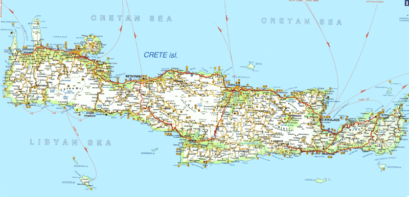 КАРТА КРИТА / MAP OF CRETE